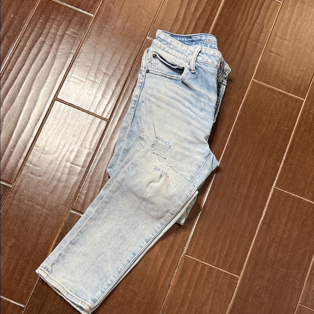 American Eagle Outfitters Men's Faded Blue Skinny Jeans